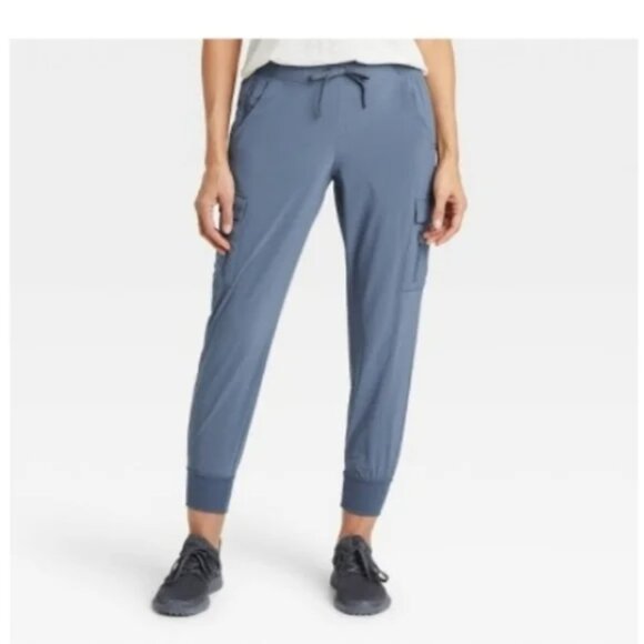 Blue Lightweight Cargo Jogger Pants - Stretch and Pockets! - Picture 1 of 8